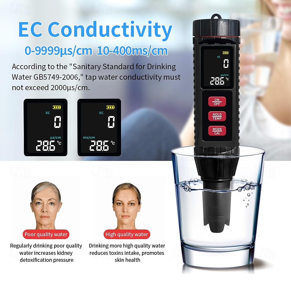 7-in-1 TDS Water Tester 0.01 High Accuracy Digital pH Meter PH/ TDS/ EC/ Salinity/ Temperature Tester PPM Water Tester for Drinking Water Hydroponics Plants Aquariums and Swimming Pools 2025 - $43.99 –P8