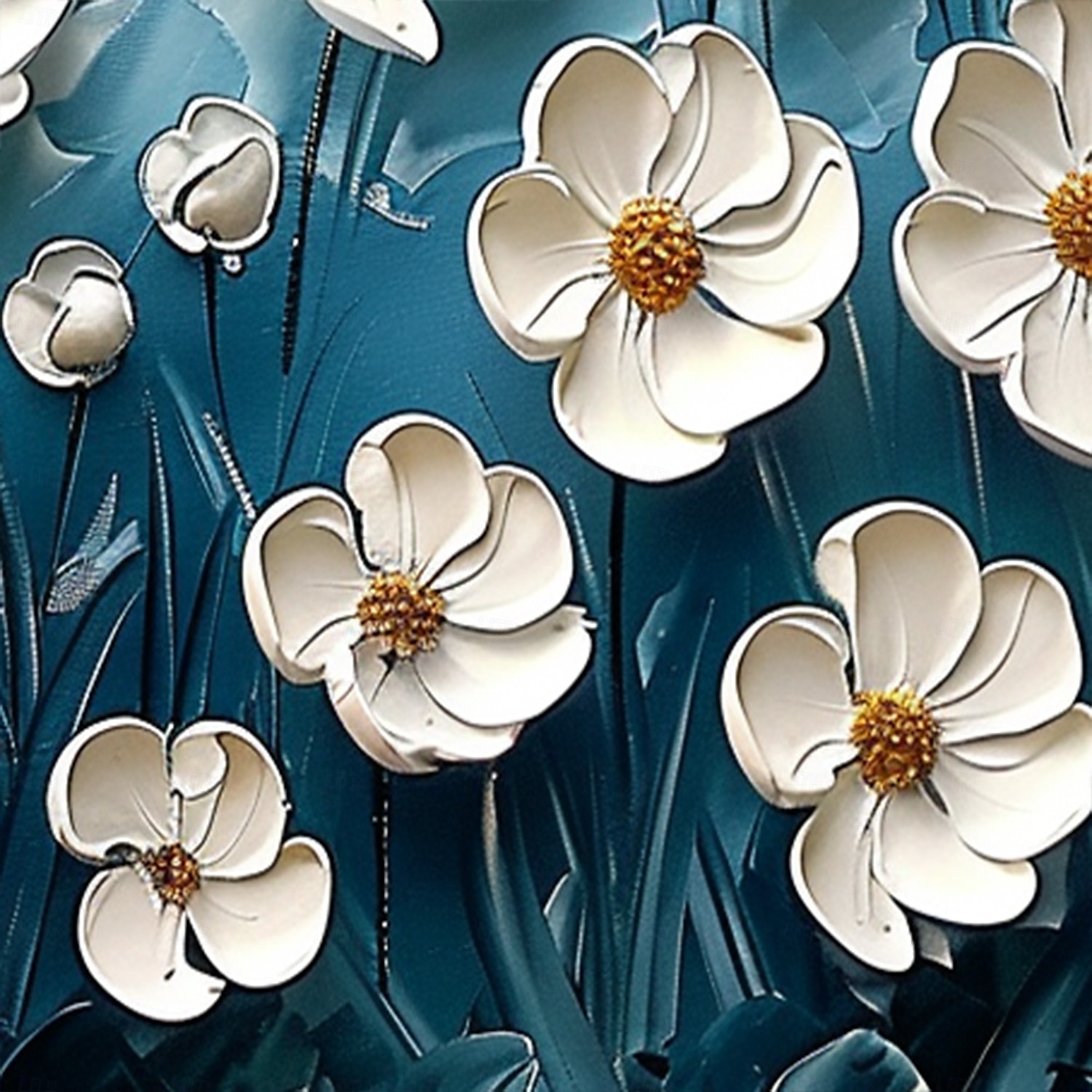 Handmade Original White Flower Oil Painting On Canvas Abstract Landscape Wall Art for Home Decor With Stretched Frame Without Inner Frame Painting 2025 - $183.99 –P6