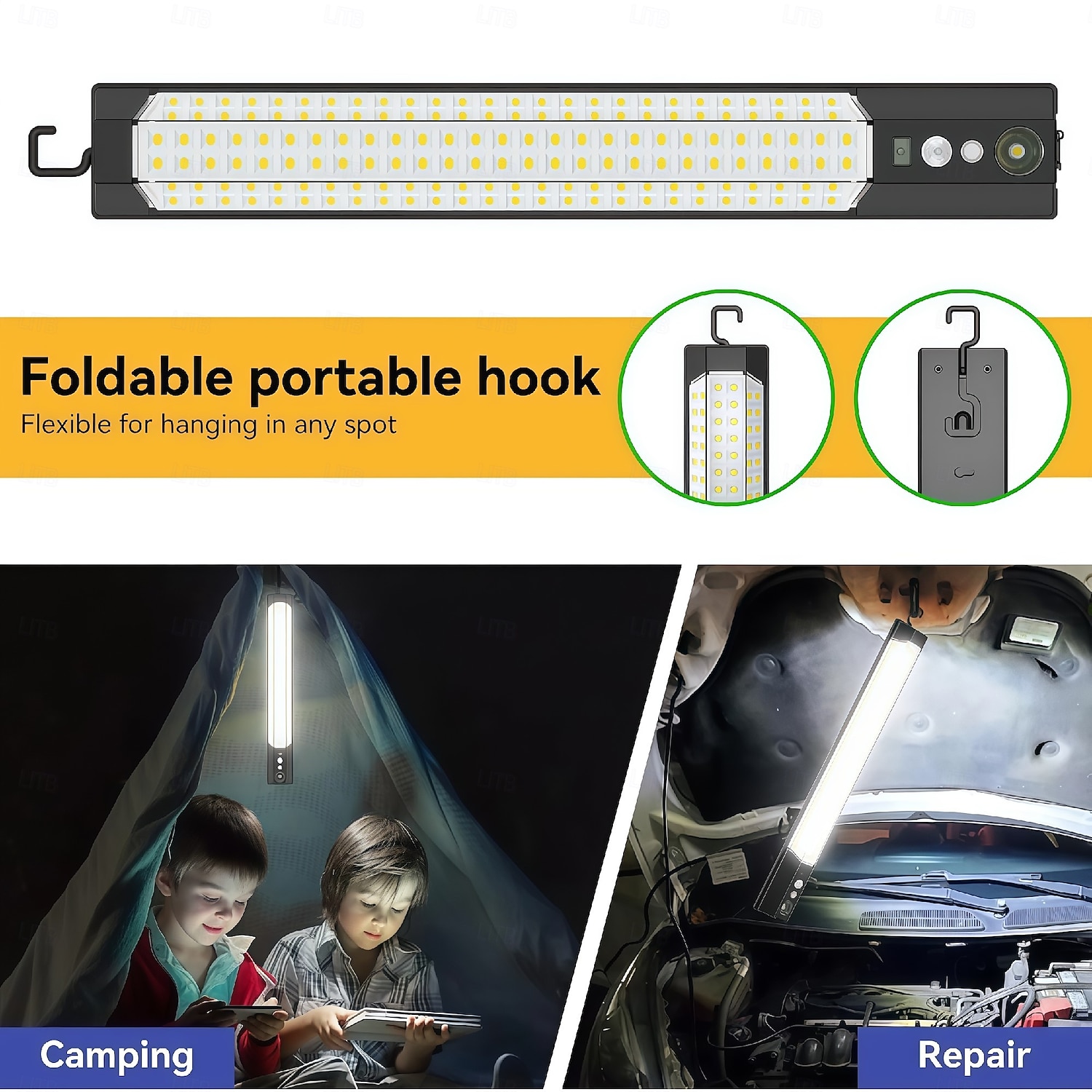 316led buitenzonnestraatverlichting met 3 meter kabel, led split landschap patio tuinverlichting met afstandsbediening, camping buitenzonneschijnwerper, zonne-energie, USB-oplaadbaar, 1 stuk 2025 - $32.99 –P6