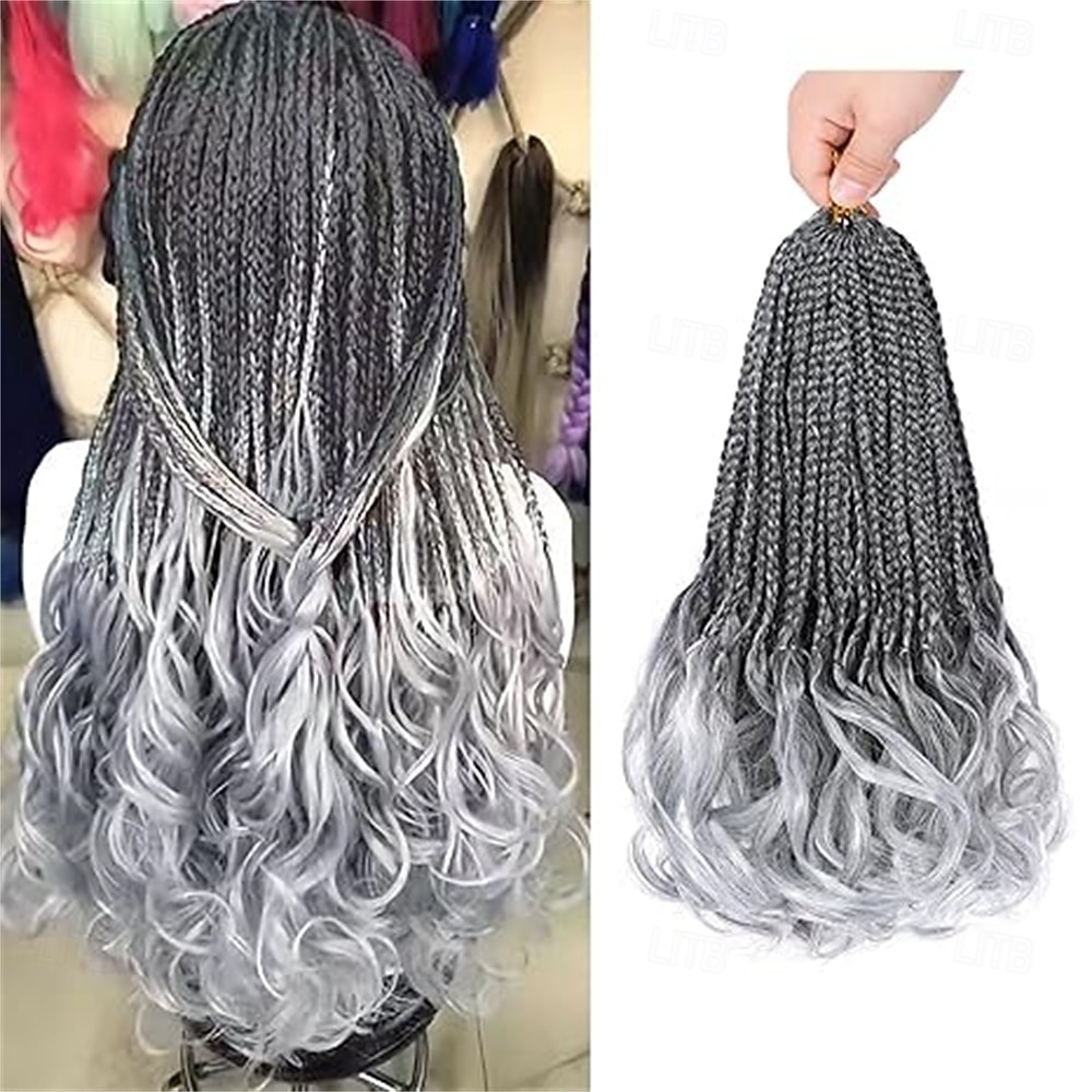 Trecce ricce francesi pre-anellate, capelli castani scuri da 12 pollici, all'uncinetto per donne, confezioni da 8 trecce corte all'uncinetto con punte ricce, extension per capelli sintetici 33# del 2025 a $57.99 –P2