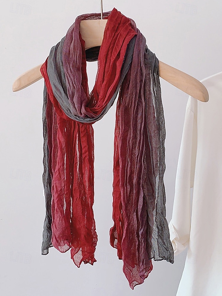 sciarpa leggera in chiffon stropicciato da uomo con effetto tie-dye sfumato, perfetta per viaggi bohémien, stratificazione quotidiana e look primaverili/autunnali del 2025 a $11.99 –P9
