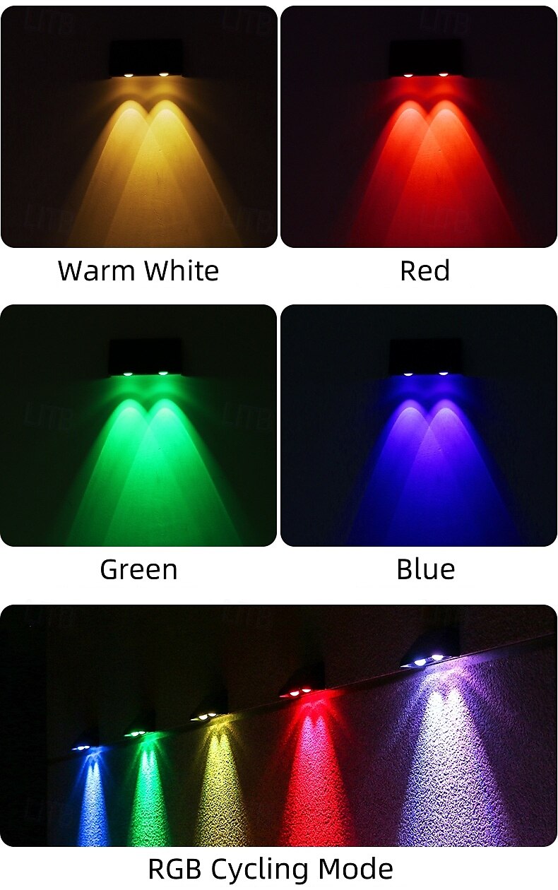 солнечные фонари для ограждений настенные светильники теплый белый и RGB режим циклического освещения. водонепроницаемые солнечные фонари для двора подходят для перил задних дворов ступеней террас 2025 - $28.99 –P13