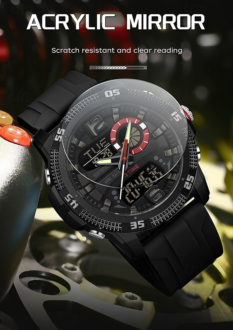 SANDA 3372 Dual Display Men's Watch Chronograph Alarm Clock Sport Multi functional Waterproof LED Electronic Watches 2025 - $26.99 –P14