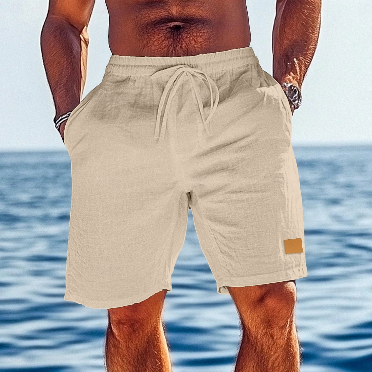 Per uomo Shorts Shorts di Lino Pantaloncini Estivi Shorts da Spiaggia Coulisse Elastico in vita Gamba Dritta Semplice Comodità Traspirante Lunghezza al ginocchio All'aperto Quotidiano Ferie Vacanza del 2025 a $18.99 –P10
