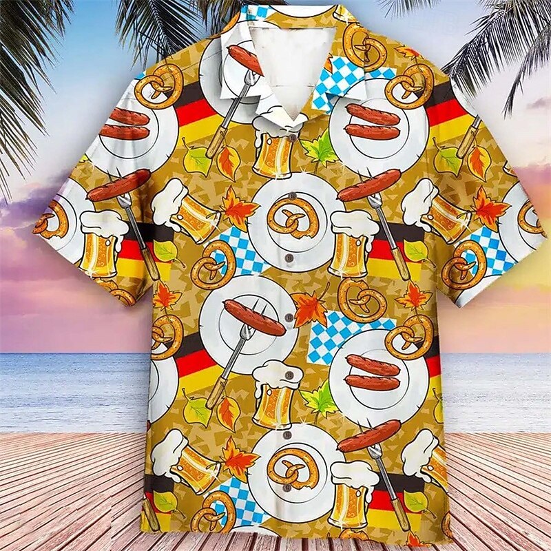 Hawaiian Shirts Aloha Shirt Bavarian Munich German Alpine Graphic for Men's Adults' 3D Print  for Carnival Oktoberfest Beer Beach Vacation Party 2026 - $23.99 –P4