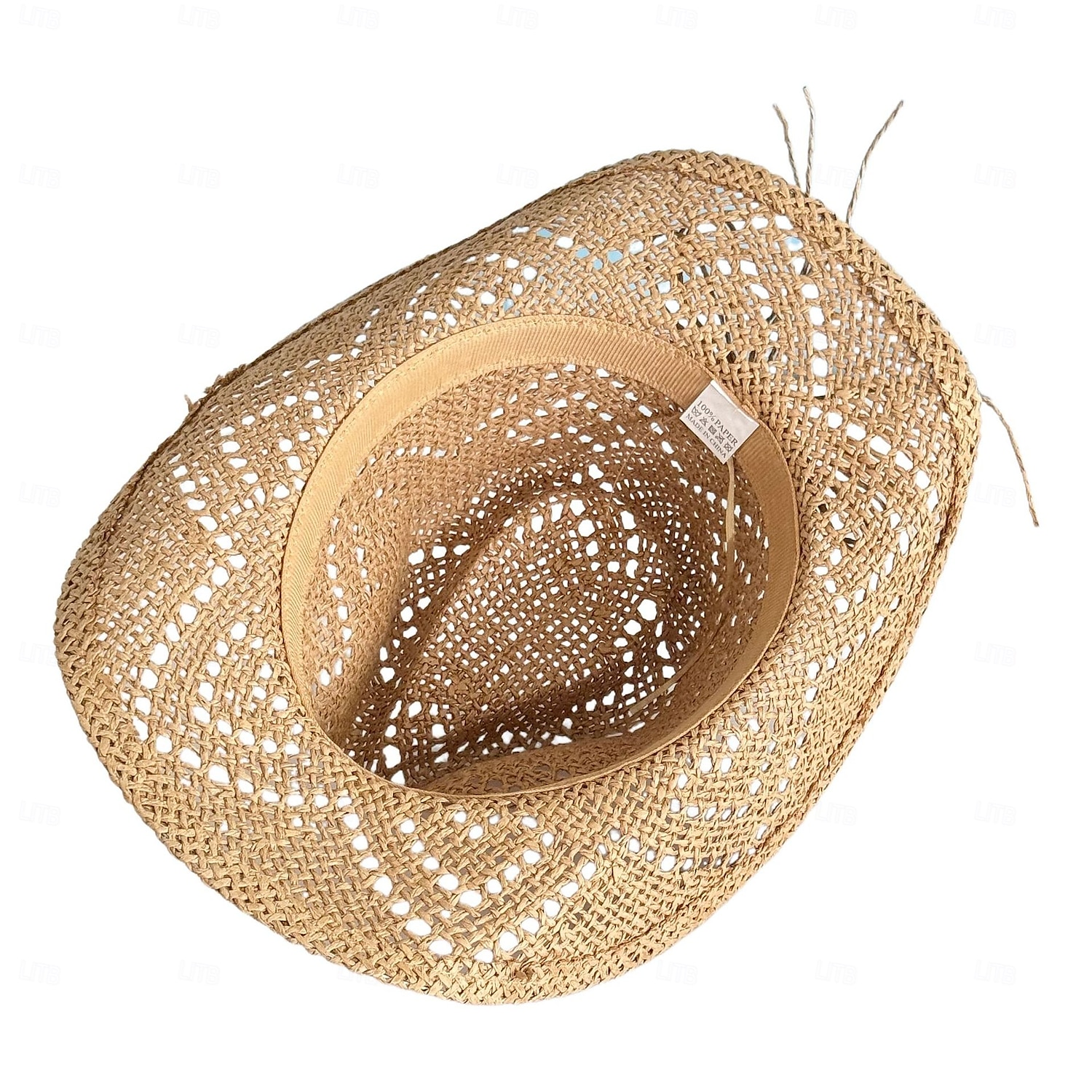 1 stk. elegant damehatt med strå og bred brem, lett og pustende sommerhatt for strandaktiviteter, uformell &formelle arrangementer, tilbehør til arrangementer 2025 - $44.99 –P4