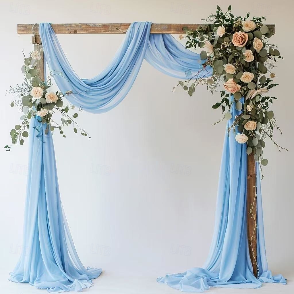 20FT Mesh Tulle Fabric, Silky Wrinkle-Resistant Chiffon Sheer Drapery for Wedding Decor, Bridal Canopy, Event Backdrop, Festival, and Arch Drapes 2025 - $17.49 –P5