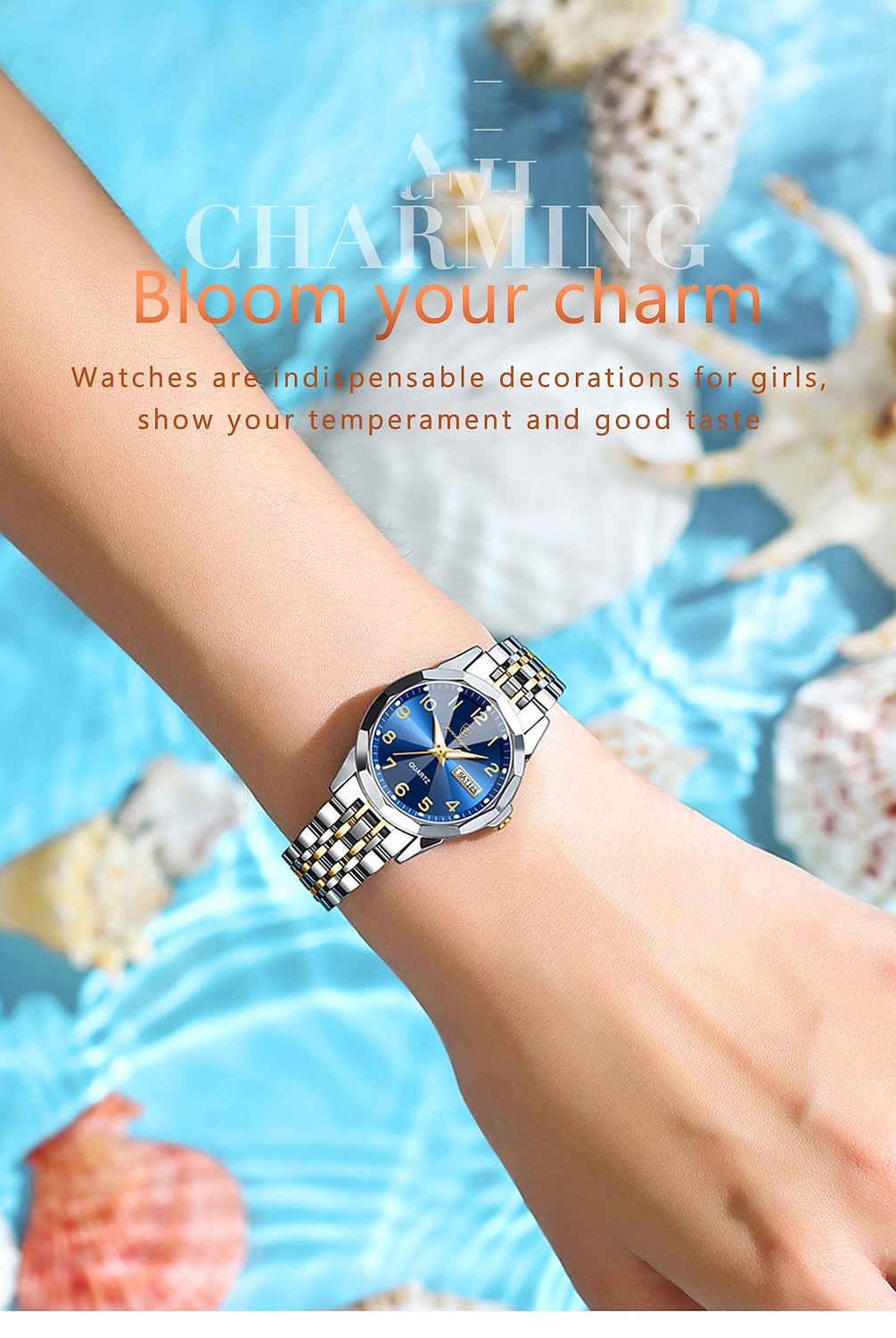 Luxury Ladies Wristwatch Waterproof Luminous Date Week Mother's Day Gift for Women Quartz Watch Stainless Steel 2026 - $36.99 –P10