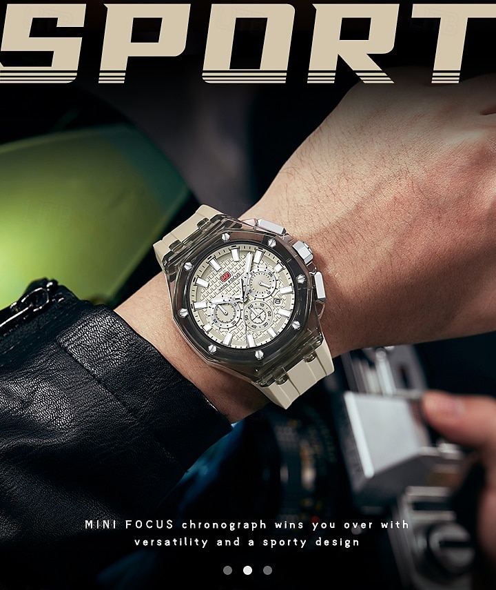 2026年 MINI FOCUS メンズ クォーツ 時計 ラグジュアリー 大ダイヤル ビジネス 腕時計 蛍光 カレンダー 日付 週 防水 シリコン ジェル 時計  コレクション – $58.99 –P5