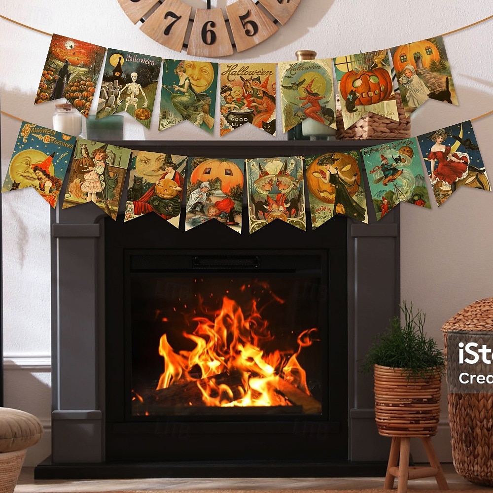 halloween podnoszenie flagi retro baner frak kwiat ustawienie dekoracji rekwizyty artykuły imprezowe 2025 - $9.49 –P4