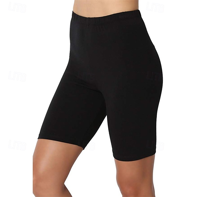 Dam Shorts Damasker Streetwear Ledigt Knelängd Hög midja Slät Elastisk midja Mateial som andas Elastisk Semester Gata Dagliga kläder Vin Svart Vit Rosa Sommar Normal 2025 - $11.99 –P4