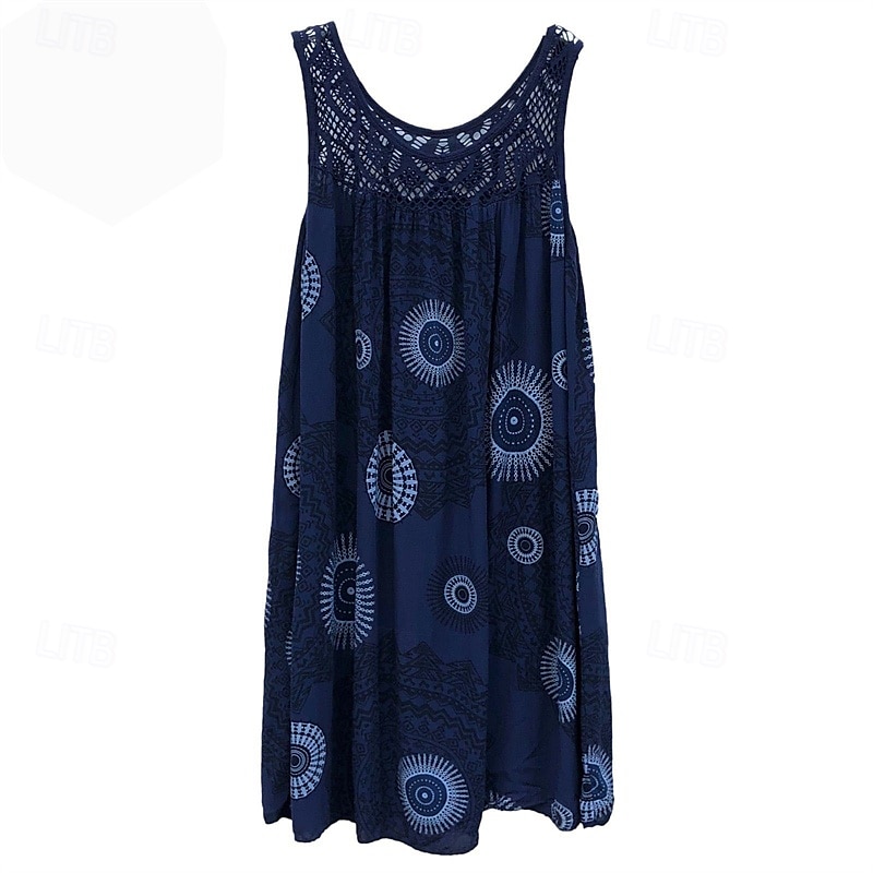 Damen Langes Kleid Maxikleid Freizeitkleid Schwingkleid Sommerkleid Unterkleid Mode Modern Täglich Strand Wochenende Normale Passform Grafik Ärmellos Rundhalsausschnitt Schwarz Weiß Gelb Wein Sommer 2025 - $20.99 –P5