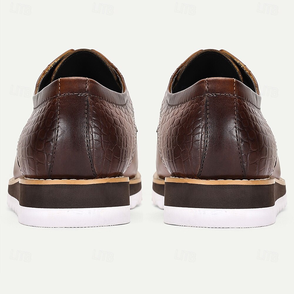 Herren-Derbyschuhe aus hochwertigem Rindsleder in Braun mit Glattleder-Finish – elegantes Schuhwerk fürs Büro, Geschäftstreffen und formelle Anlässe 2025 - $99.99 –P5