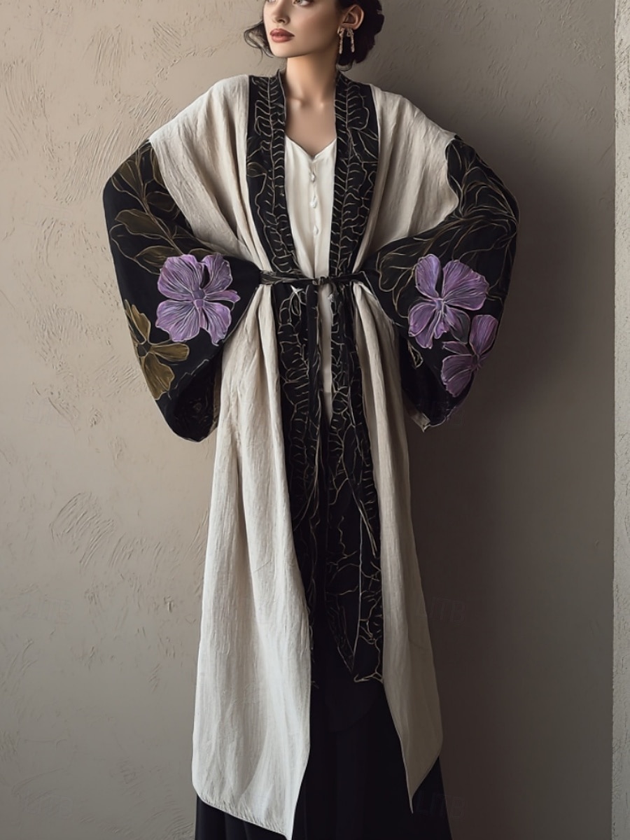 Femmes Robe Longue Maxi Robe Robe Décontractée Robe évasée Robe d'été Mode Moderne Quotidien Fête Plage Coupe régulière Fleuri manche longue Col en V Vin bleu marine Bleu Violet Été Printemps de 2025 ? $24.99 –P4