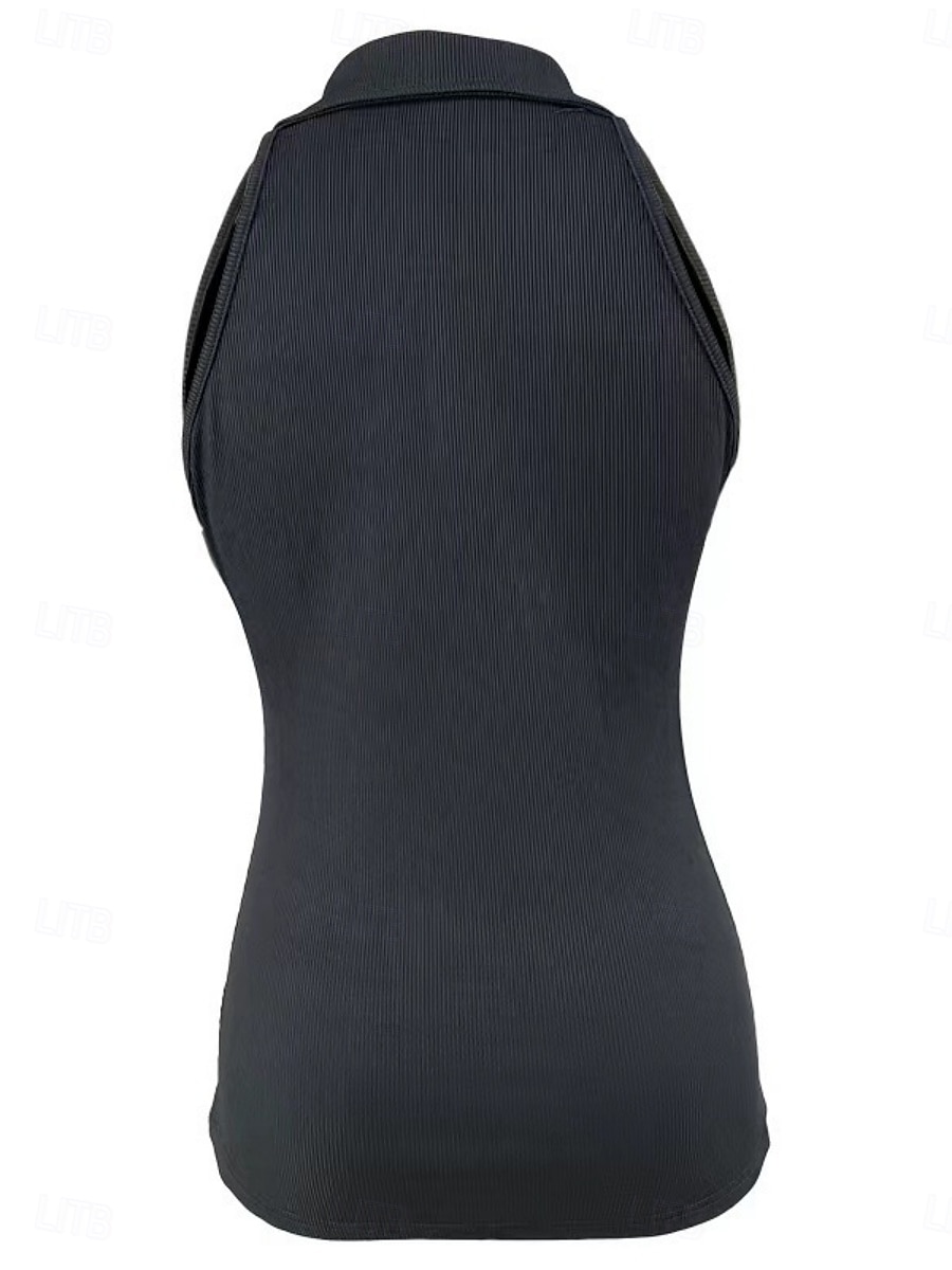 Pentru femei Camisole Tank Top Culoare solidă Modern Casual Fără manșon Guler Cămașă Topuri obișnuite Zilnic Fermoar Negru Roșu Vin Albastru piscină Maro Trifoi Vară 2025 - $15.99 –P4
