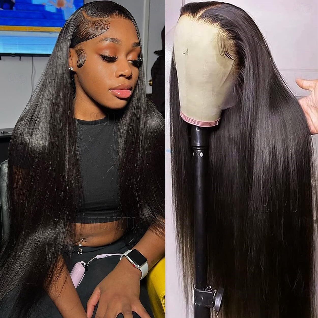 Perruque en cheveux humains raides de couleur naturelle 13*6, densité 150 %, 14 à 28 pouces de 2025 ? $222.09 –P3