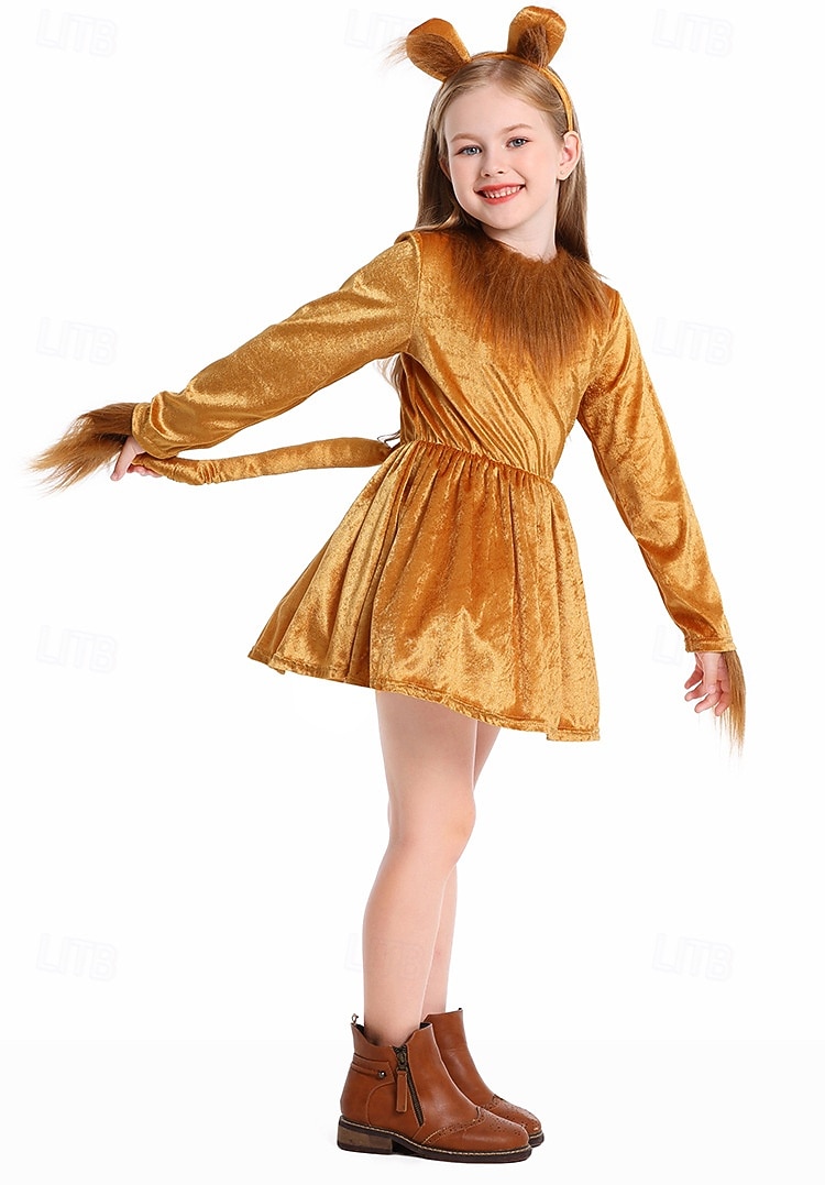 Carnival Costume 2026 Dress Costume Animal Lion Fairy Tail Cute Kid's Girls' Halloween Carnival Performance Educational Dress Up School Event Dress Up Dress Up 2026 - $38.99 –P6