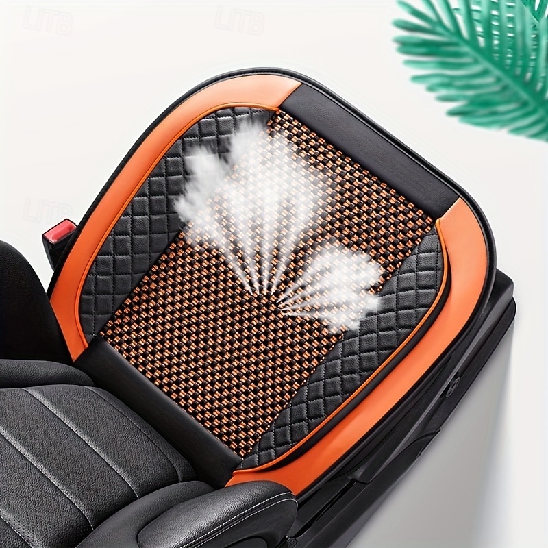 capa de assento de carro de luxo - almofada de seda preta acolchoada com padrão de diamante respirável &design antiderrapante para conforto no verão, acessórios automotivos duráveis, capas de assento de 2025 por $31.99 –P7
