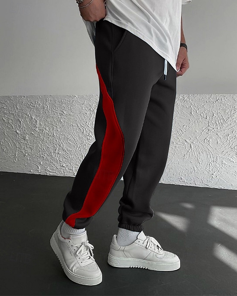 Men's Sweatpants Joggers Athletic Pants Trousers Drawstring Pocket Elastic Waist Color Block Comfort Daily Sports Outdoor Fashion Casual Blue Black / Red Micro-elastic 2026 - $25.99 –P8