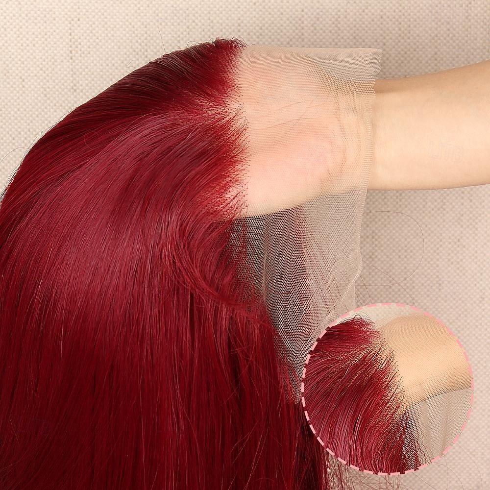 Synthetic Lace Wig Body Wave Style 30 inch Red Middle Part 13x6 Lace Front Wig Women's Wig Red / White 2026 - $81.99 –P2