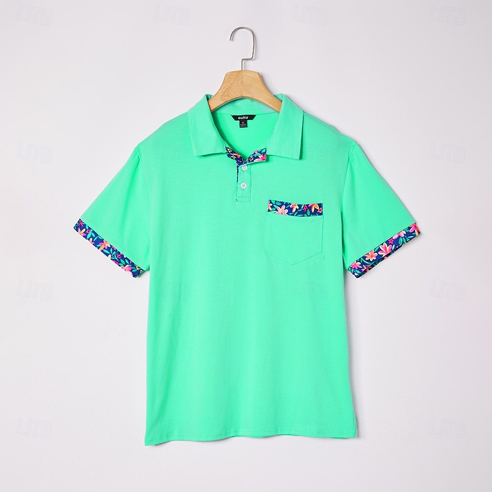 Bărbați Tricouri polo Cămașă de golf Casual Sport Clasic Manșon scurt Modă Misto Bloc Culoare Nasturi Vară Primăvara & toamnă Fit regulat Portocaliu Trifoi Albastru Deschis Tricouri polo 2026 - $24.99 –P12
