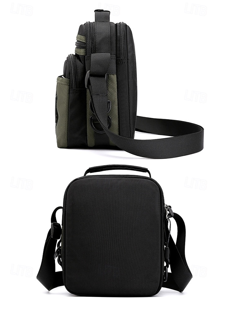 férfi vízálló nejlon crossbody messenger táska – könnyű, többzsebes válltáska utazáshoz, munkába vagy hétköznapi használatra 2025 - $18.99 –P4