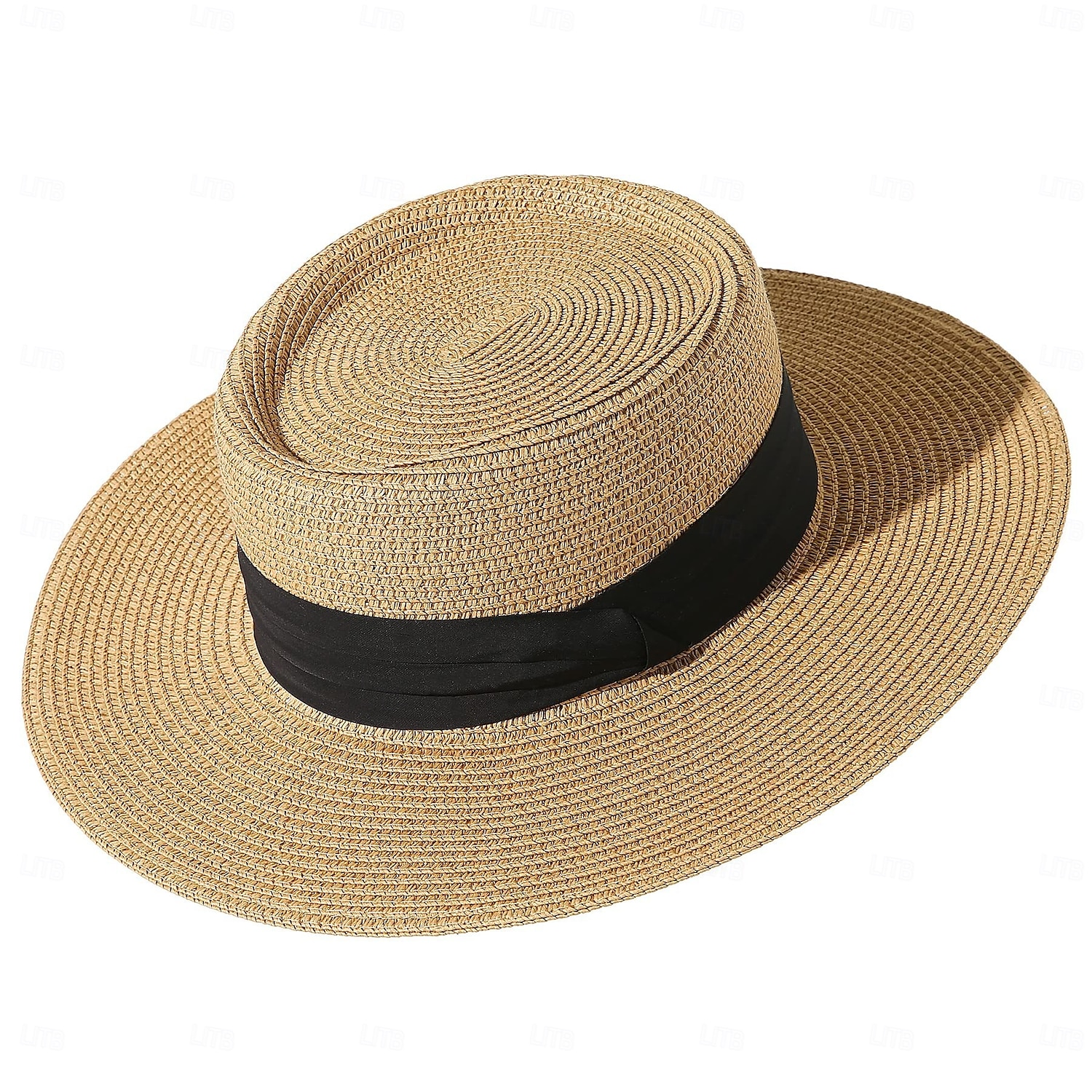 1 stk. elegant damehatt med strå og bred brem, lett og pustende sommerhatt for strandaktiviteter, uformell &formelle arrangementer, tilbehør til arrangementer 2025 - $13.99 –P14
