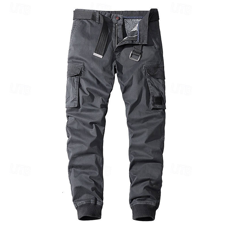 Homme Pantalons Cargo Pantalons Boutons Taille Élastique Multi-poches Uni Portable Extérieur Quotidien Camping & Randonnée Mode Classique Noir Vert Véronèse de 2025 ? $37.99 –P9
