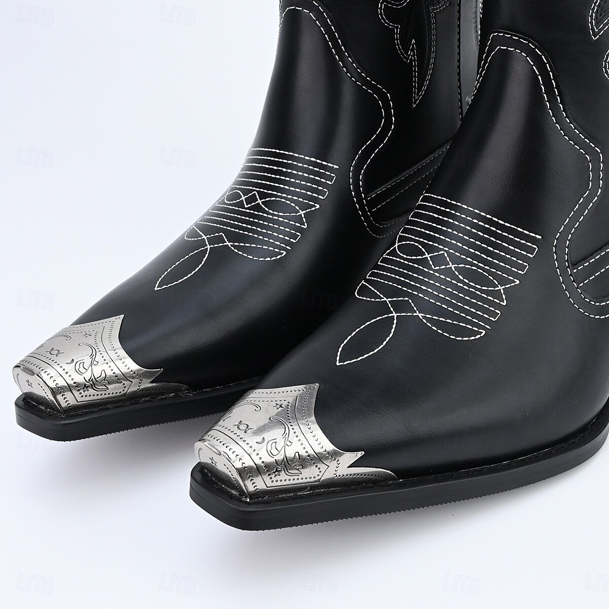 Homme Bottes Bottes de Cowboy Marche ancien Occasionnel Microfibre Chaud Confortable Antidérapant Mocassin Noir de 2025 ? $84.99 –P4