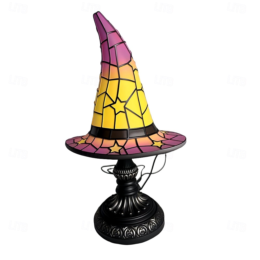 1 шт. ретро смоляная шляпа ведьмы светильник уникальный ночной светильник для спальни прикроватный светильник атмосфера праздника Хэллоуин декоративный светильник usb-разъем 2026 - $33.99 –P4
