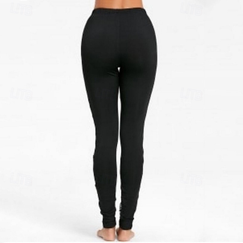 Pentru femei Jambiere Pantaloni scurți anti uz Modă Șic Stradă Lungime gambă Talie Înaltă Culoare solidă Dantelă Talie elastică Respirabil Comfortabil Strech Purtare Zilnică Sfârșit de săptămână Negru 2025 - $14.99 –P4
