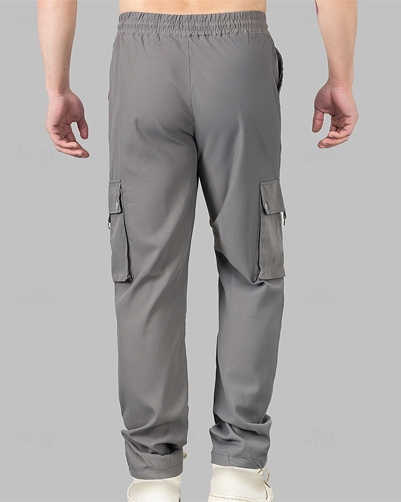 Men's Cargo Pants Trousers Drawstring Elastic Waist Multi Pocket Plain Wearable Outdoor Daily Camping & Hiking Fashion Classic Black Brown 2025 - $20.99 –P18