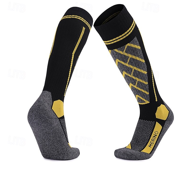 1 Par Hombre Mujer calcetines de lana merino Calcetines de senderismo Calcetines para correr Mantiene abrigado Transpirable Anti ampollas Grueso Invierno Al aire libre Sobre la pantorrilla Retazos 2025 - $17.49 –P5