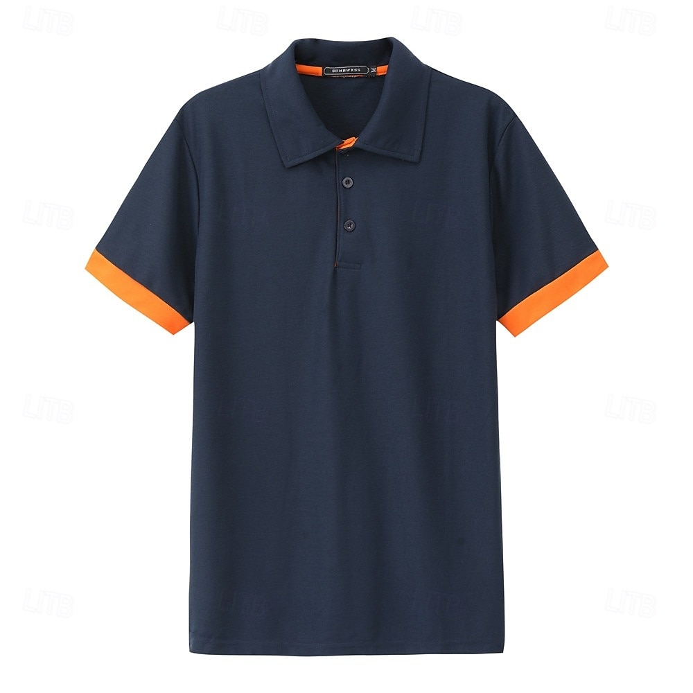 Per uomo Polo Maglia da golf Casuale Sportivo Classico Manica Corta Essenziale Tinta unica Semplice Bottoni Davanti Estate Primavera Tutte le stagioni Vestibilità regolare Vinaccia Bianco Nero Blu del 2025 a GBP £10 –P11