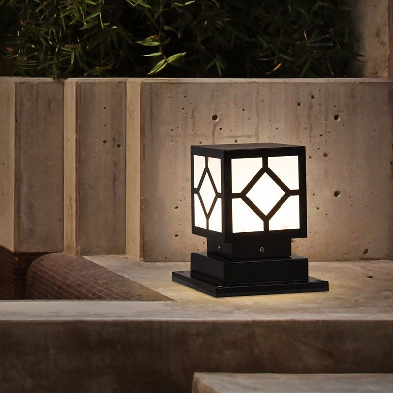 Lámpara de poste para exteriores, moderna lámpara de columna para entrada de patio, carcasa de metal, 110-240 V, 5 W 2025 - $160.99 –P16