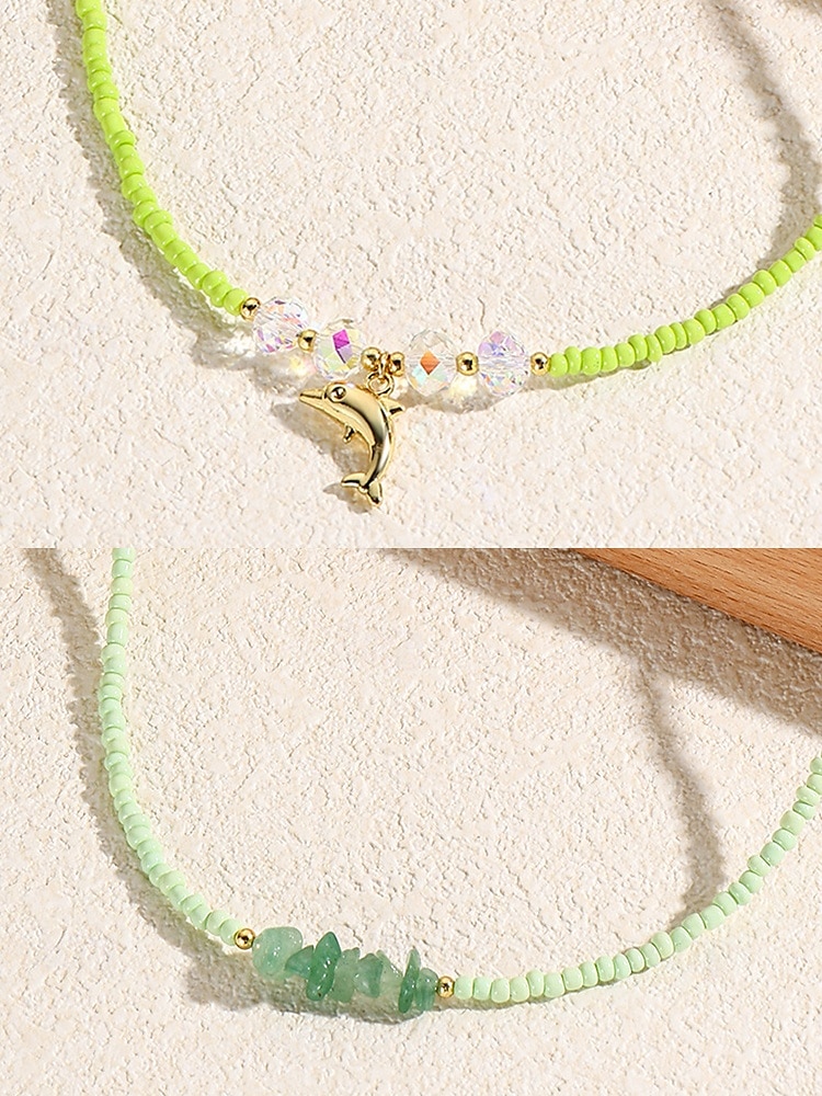 Women's Colorful Beaded Layered Necklace Set – Boho Evil Eye, Pearl, and Charm Accents – Adjustable Summer Jewelry for Teens and Young Women – Ideal for Beach, Festivals and Casual Wear 2025 - $14.99 –P12