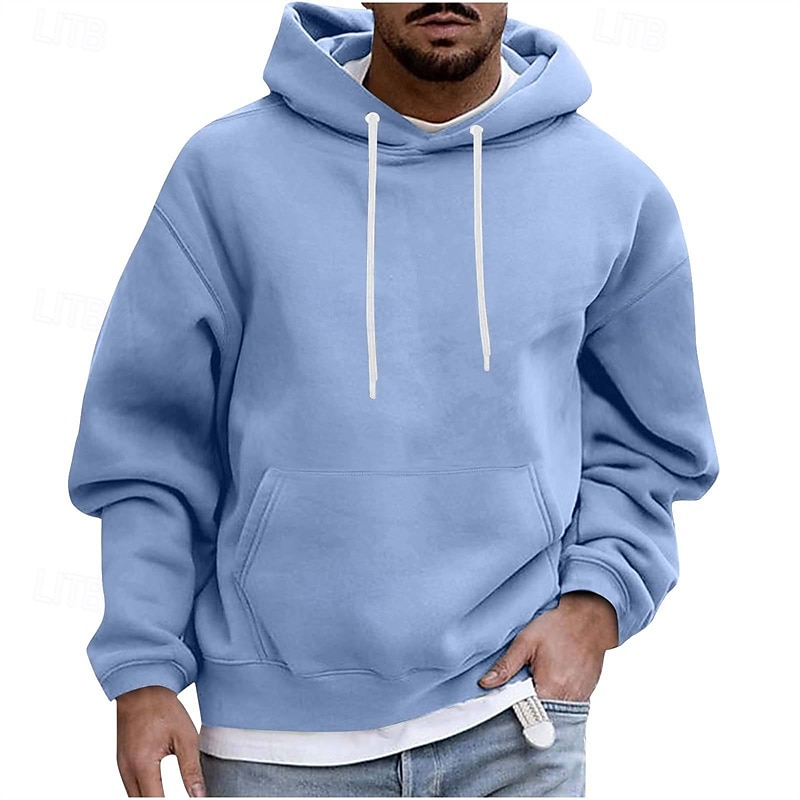 Herren Kapuzensweatshirt Schwarz Weiß Wein Blau Purpur Mit Kapuze Einfach Tasche Sport & Outdoor Täglich Ferien Polyester Streetwear Basic Lässig Frühling Herbst Bekleidung Kapuzenpullover Sweatshirts 2026 - $26.99 –P6