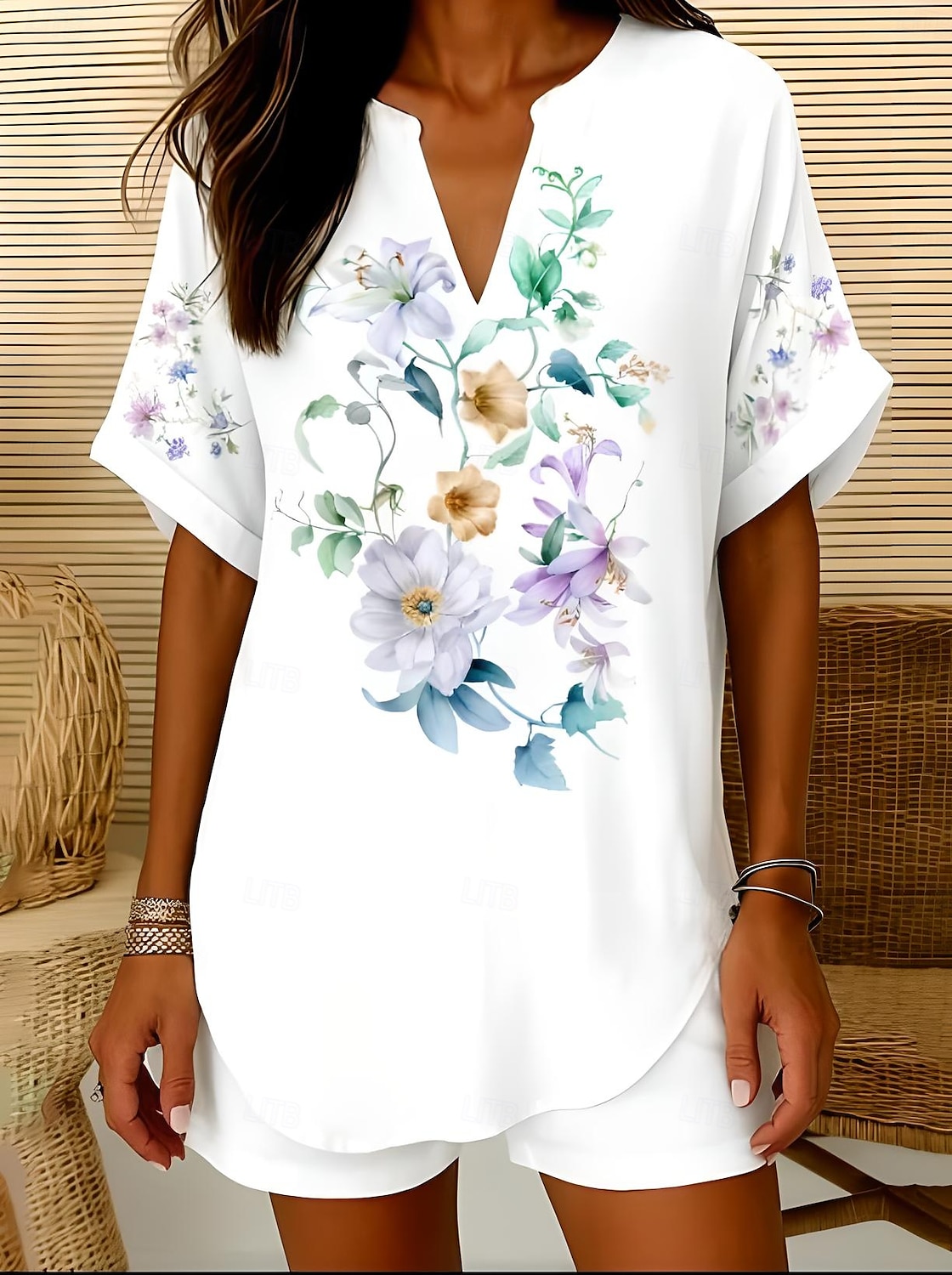 Women's Boho Shirt Floral Graphic Elegant Bohemia Vintage Sleeveless Short Sleeve Regular Tops Daily Holiday Beach Wear Black White Pink Blue Khaki Summer Spring 2025 - $24.99 –P1