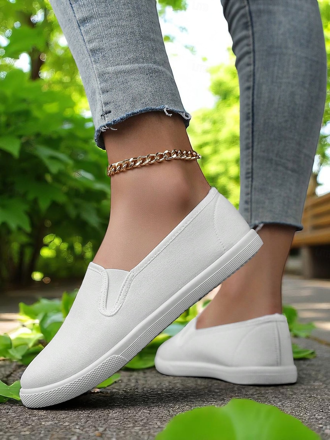 női vászon bebújós tornacipők – könnyű, minimalista lapos cipők mindennapi ügyintézéshez, parkban sétáláshoz és hétvégi villásreggelihez 2026 - $18.99 –P5
