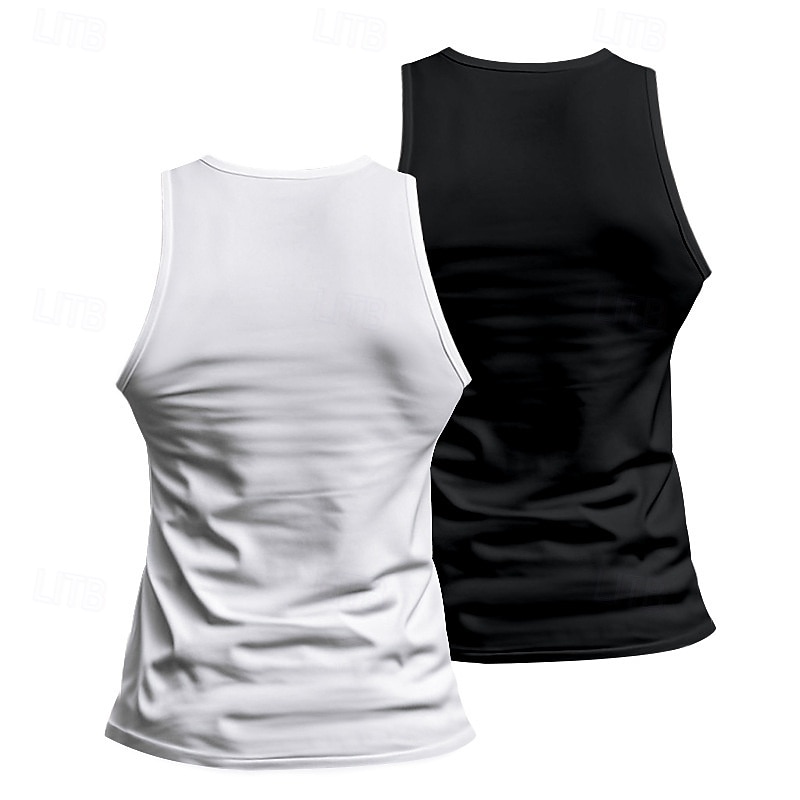 Herren Tank Top Weste Unterhemd Ärmelloses Shirt Ärmellos Rundhalsausschnitt Sommer Einfarbig Einfach Mode Klassisch Bequem 2 Packungen Straße Lässig Sport Blau+Hellblau Weiß + Weiß Grau+Weiß Top 2025 - $15.49 –P3