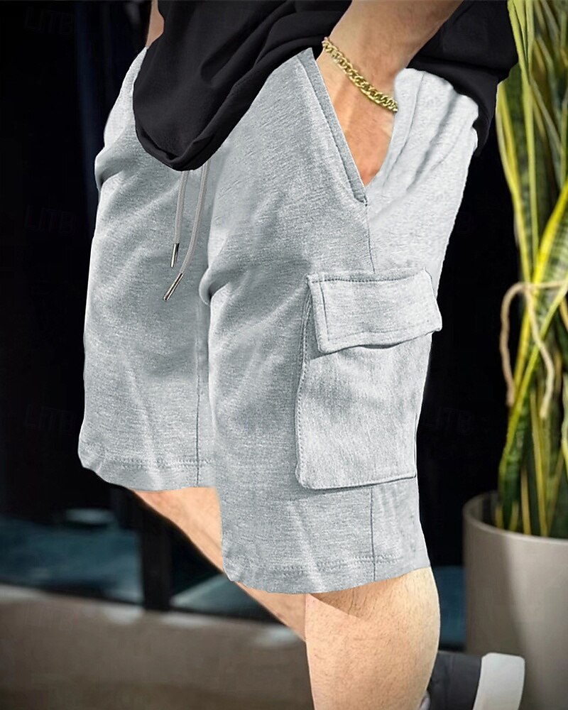 Men's Athletic Shorts Sweat Shorts Shorts Summer Shorts Pocket Drawstring Elastic Waist Plain Comfort Breathable Short Outdoor Sports Classic Casual Black Blue Micro-elastic 2026 - $20.99 –P11