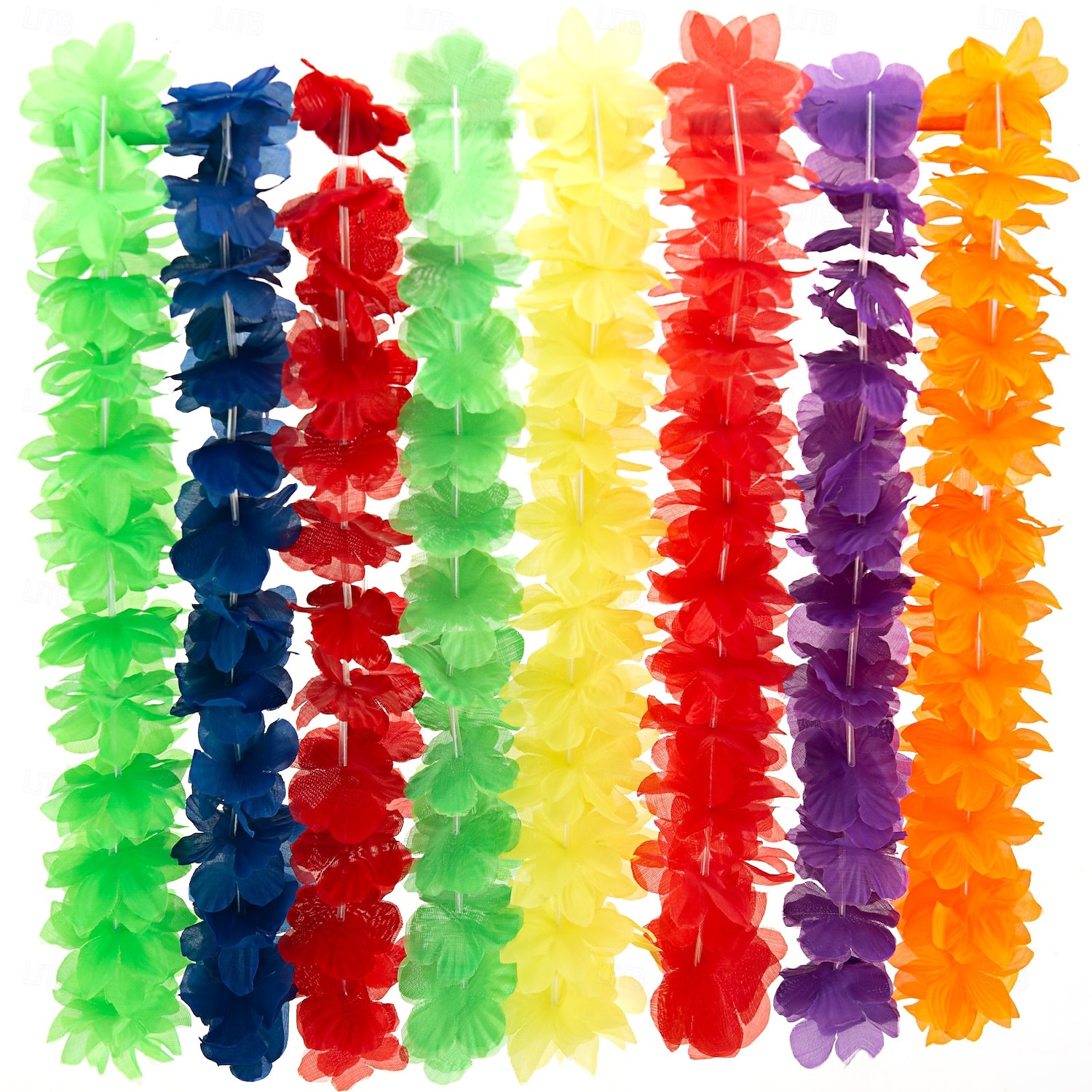 36/50 ks havajských leis ve velkém na luau párty, havajské dekorace, hedvábný květinový náhrdelník, barevné tropické havajské dekorace na hula taneční párty, květinové leis na letní plážovou párty u 2025 - $19.99 –P10