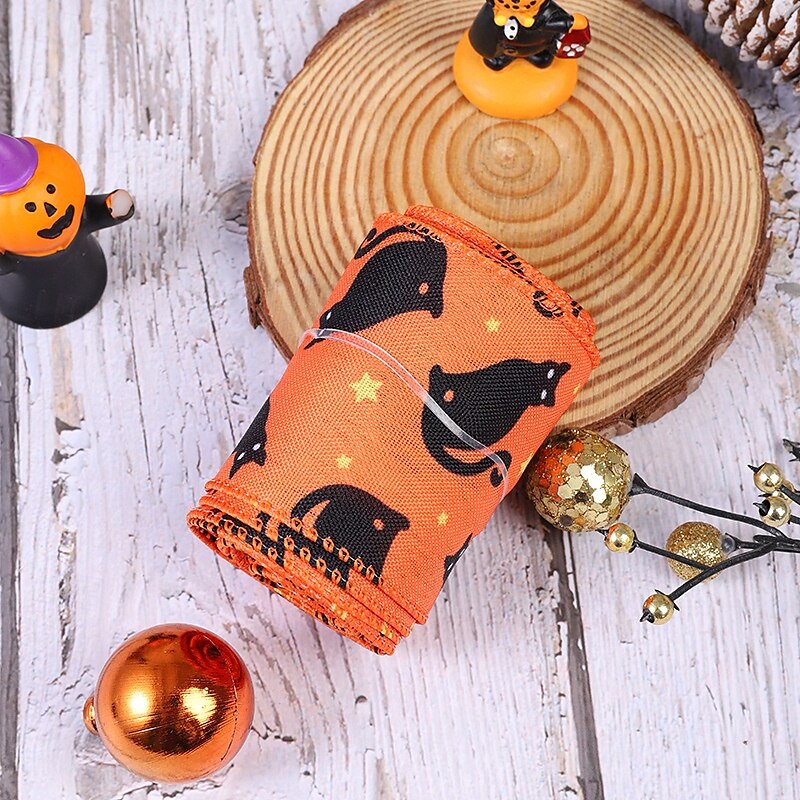 Halloween Burlap Ribbon Rolls with Spider Print, Edge Ribbons for DIY Crafts, Halloween Wreaths, Gift Wrapping and Party Decorations 2025 - $6.99 –P2