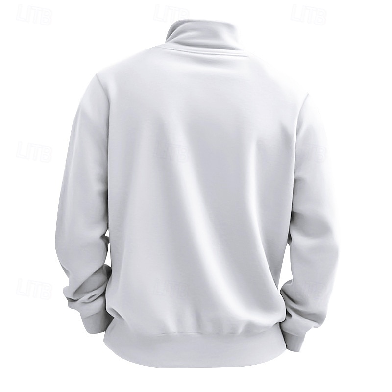 Hombre Sudadera Sudadera con un cuarto de cremallera Albaricoque Negro Blanco Vino Rojo Media cremallera Plano Deporte Diario Festivos Poliéster Ropa de calle Básico Casual Primavera Otoño Ropa 2025 - $21.99 –P9