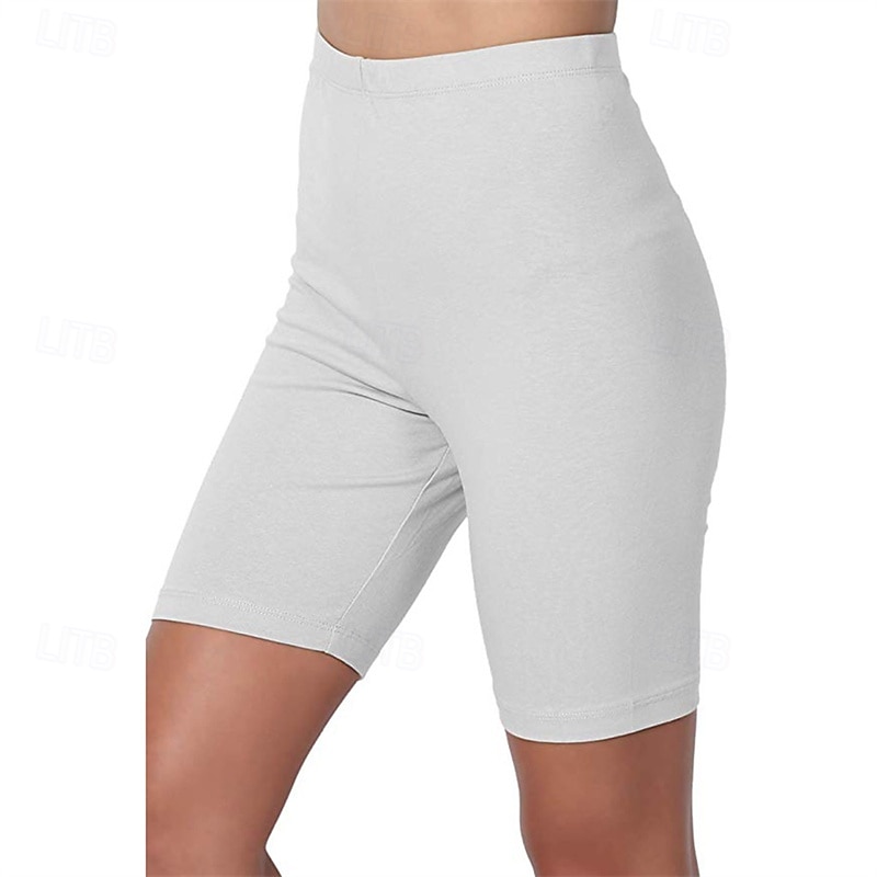 Dam Shorts Damasker Streetwear Ledigt Knelängd Hög midja Slät Elastisk midja Mateial som andas Elastisk Semester Gata Dagliga kläder Vin Svart Vit Rosa Sommar Normal 2025 - $11.99 –P8