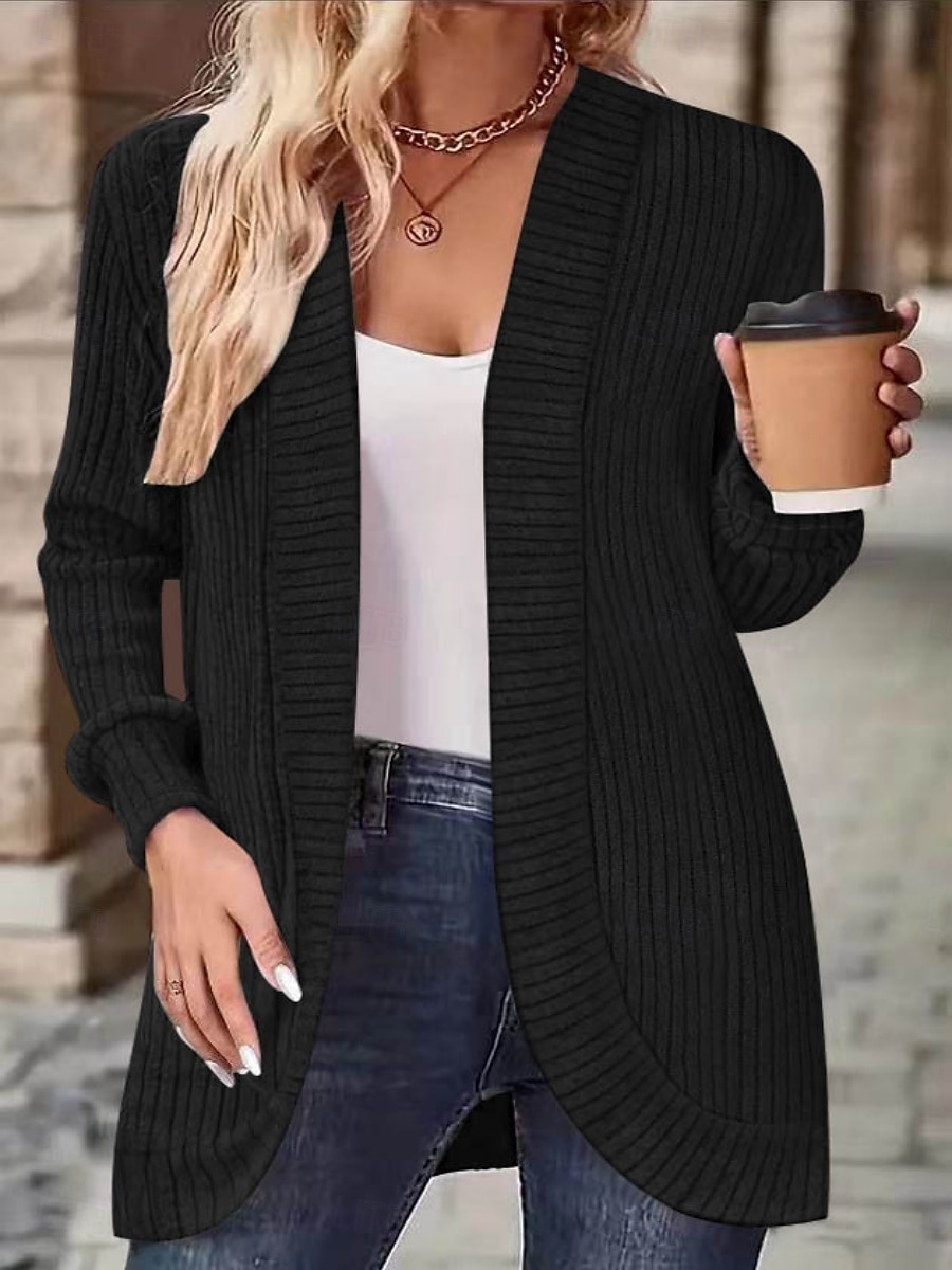 Femmes Veste Décontractée Respirant Confortable Patchwork Mode Occasionnel Uni Vacances Rue Occasionnel Tenue quotidienne Ouvert devant Régulier Sans Col Coupe régulière manche longue Vêtements de 2025 ? $27.99 –P8