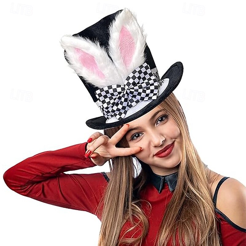 Alice in Wonderland Pohádka Śílenec Bílý králík Klobouky Doplňky Cylindr Postavy z pohádek cosplay Filmové kostýmy for Unisex Děti Dospělé předvečer Všech svatých Karneval Světový den knihy Výkon 2025 - $17.99 –P8