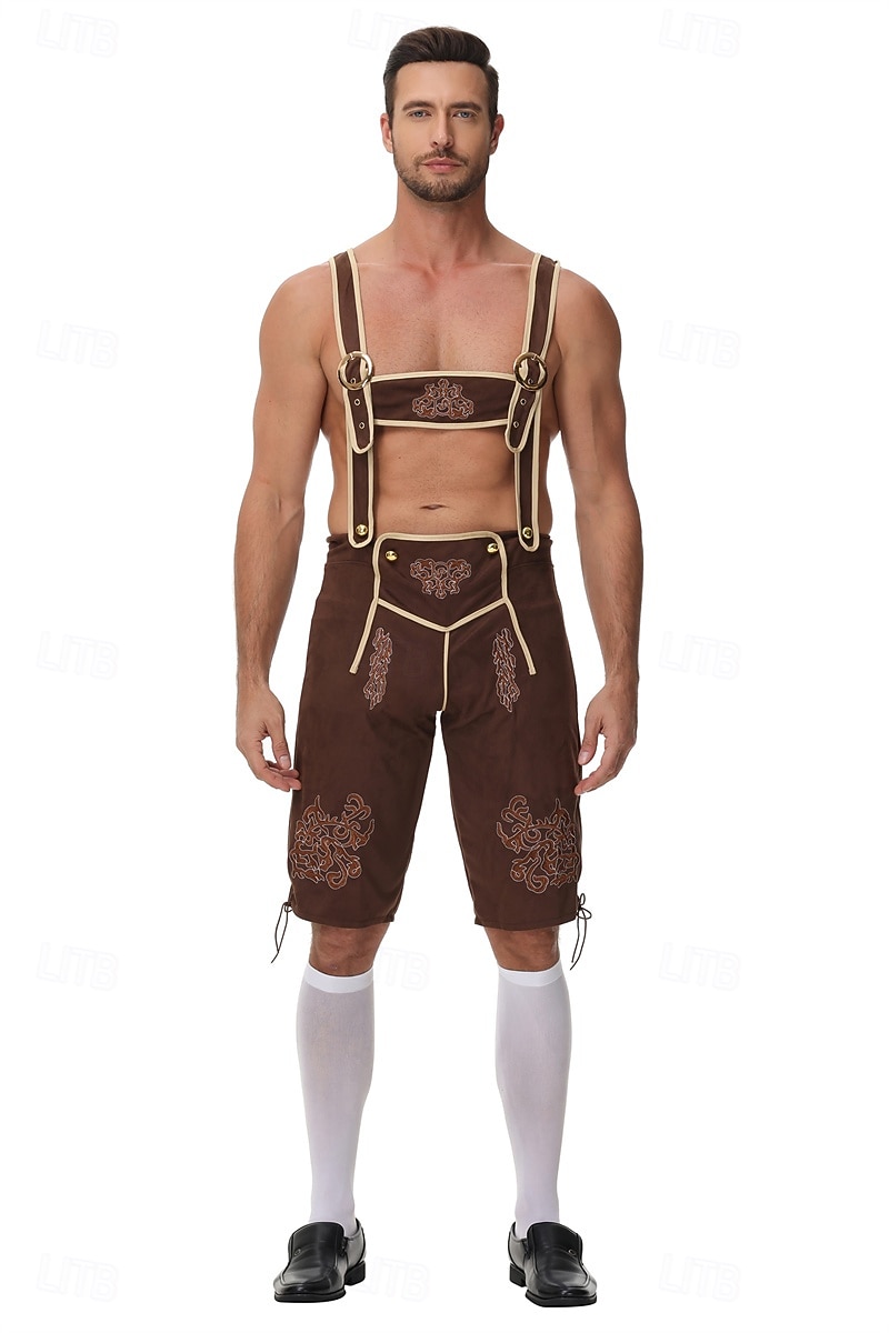 Oktoberfest לדרהוזן בוואריה German כרי דשא בגדי ריקוד גברים בד בסגנון מסורתי מכנסיים קצרים 2026 - $44.99 –P1
