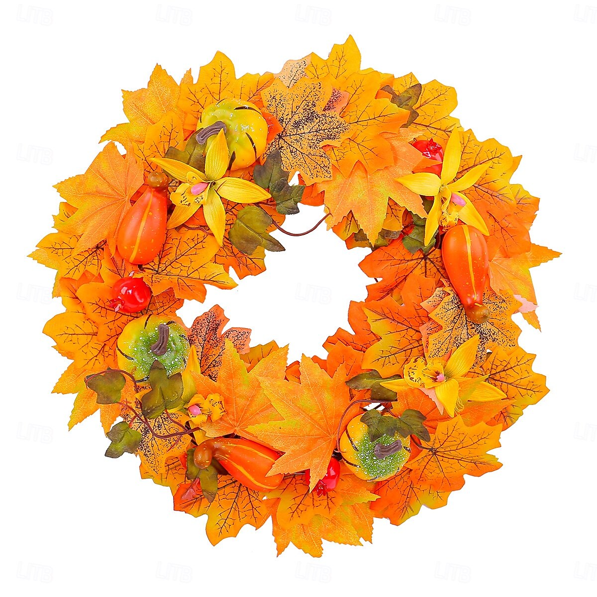 Fall Wreath for Front Door Thanksgiving Autumn Harvest Indoor Outdoor Decoration, Pumpkin and Maple Leaf Artificial Grapevine Wreath Halloween Home Decor 2025 - $29.99 –P5