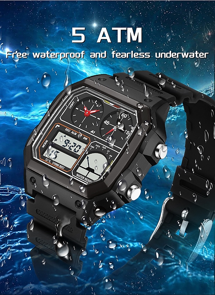 SANDA Men Digital Watch Outdoor Fashion Casual Wristwatch Luminous Stopwatch Alarm Clock Three Time Zones Steel Silicone Gel Watch 2025 - $31.99 –P16